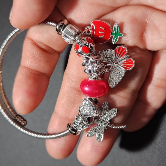 STAINLESS STEEL TWIST CHARM BRACELET - Picture 6 of 7